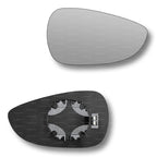 Replacement Wing Mirror Glass Right for Ford Fiesta 2008-2017 Clip-On Driver Off side Heated Convex