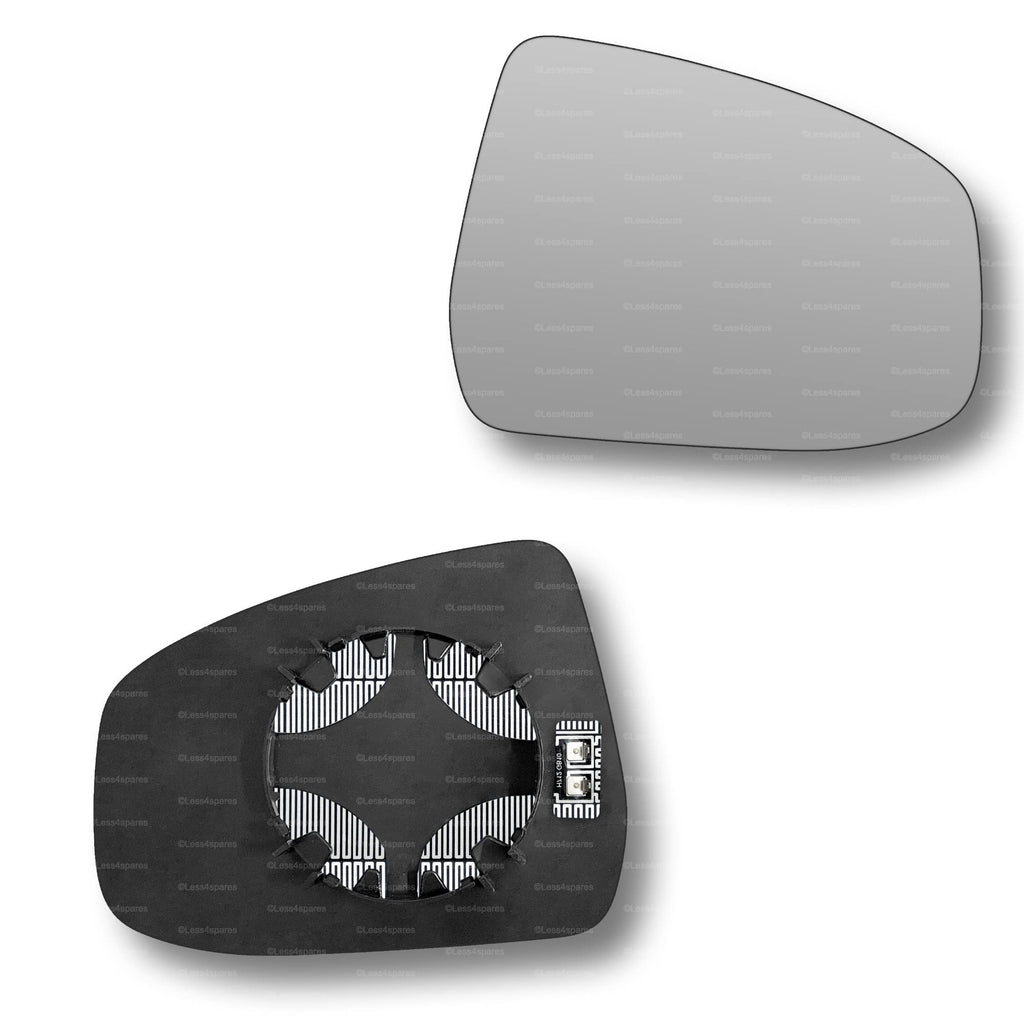 Replacement Wing Mirror Glass Right for Ford Focus 2008-2018 Clip-On Driver Off side Heated Convex
