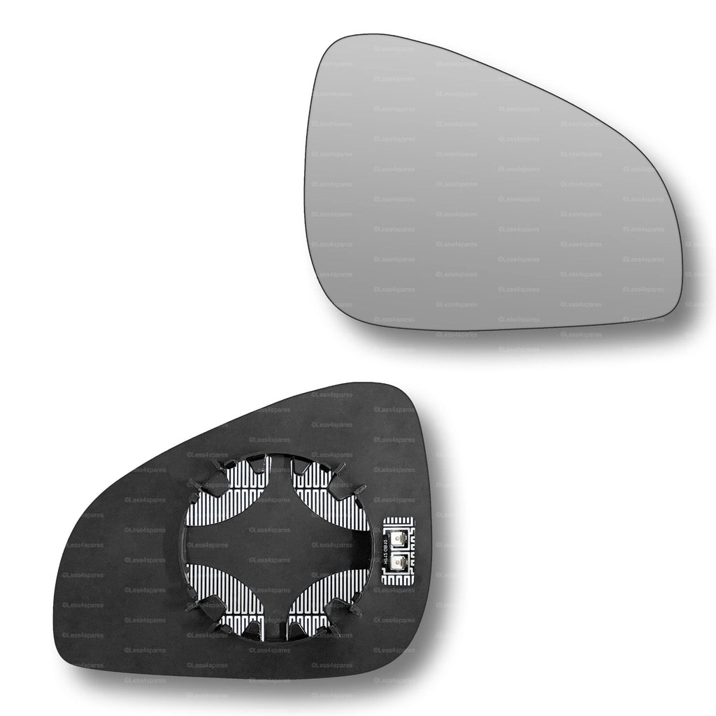 Replacement Wing Mirror Glass Right for Peugeot 407 2009-2010 Clip-On Driver Off side Heated Convex