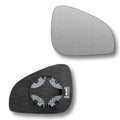 Replacement Wing Mirror Glass Right for Peugeot 407 2009-2010 Clip-On Driver Off side Heated Convex