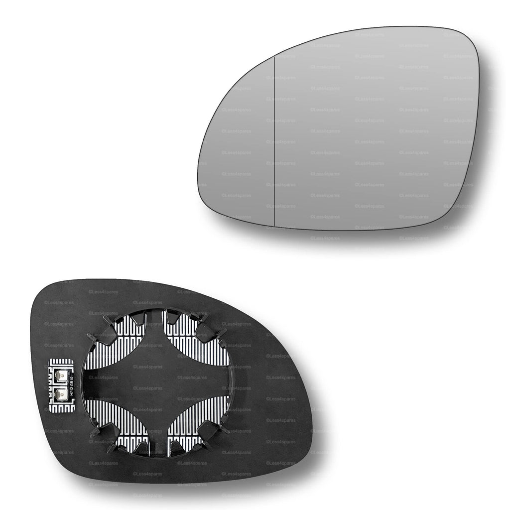 Replacement Wing Mirror Glass Left for Seat Alhambra 2010-2020 Clip-On Passenger Near Side N/S Heated with Blind Spot