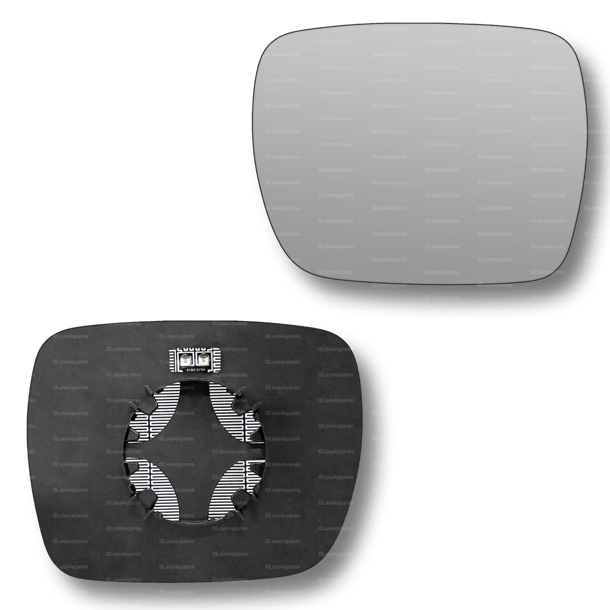 Replacement Wing Mirror Glass Right for Renault Kangoo 2009-2014 Clip-On Driver Off side Heated Convex