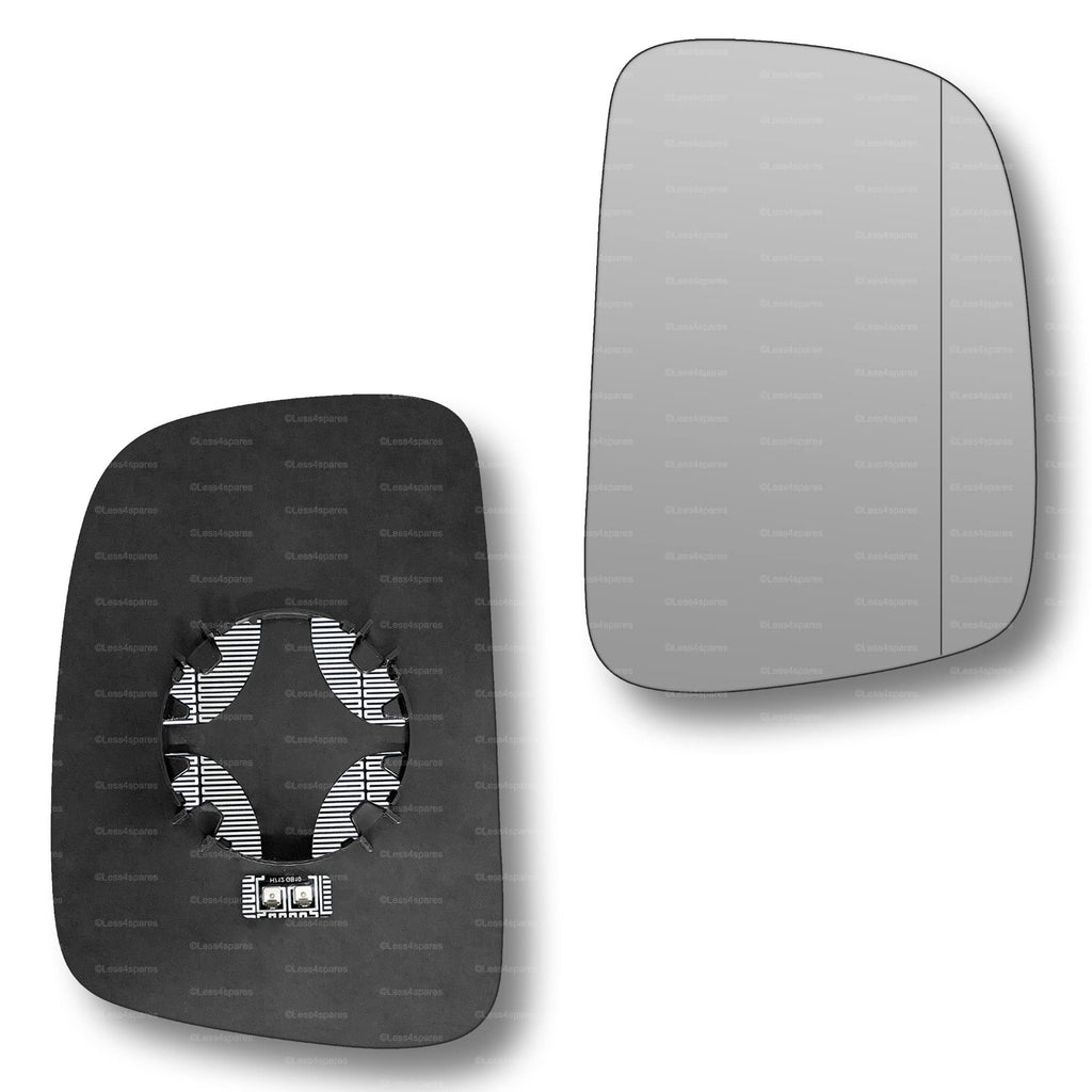 Replacement Wing Mirror Glass Left for VW Caddy 2004-2015 Clip-On Passenger Near Side N/S Heated with Blind Spot