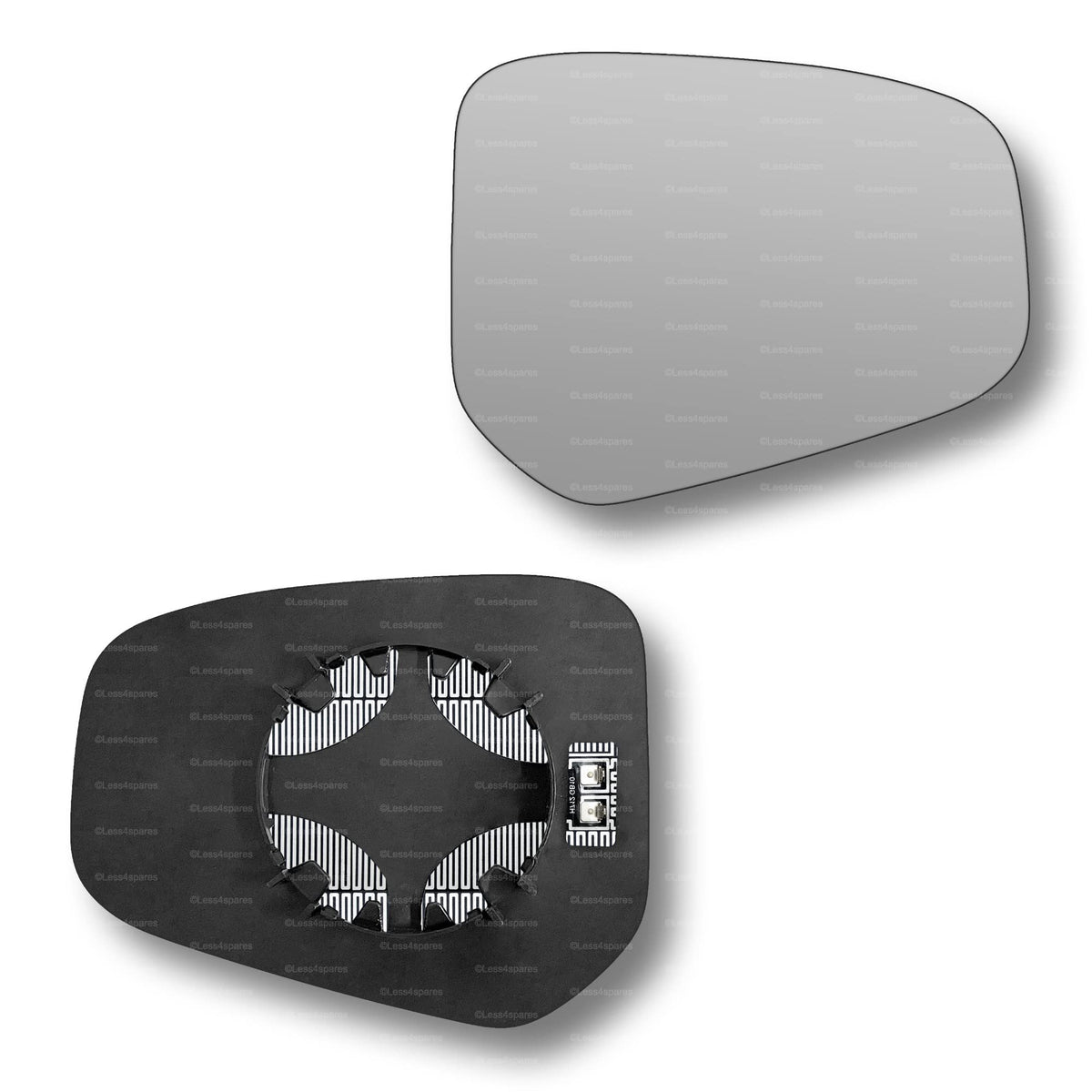Replacement Wing Mirror Glass Right for Ford Tourneo Courier 2014-2021 Clip-On Driver Off side Heated Convex