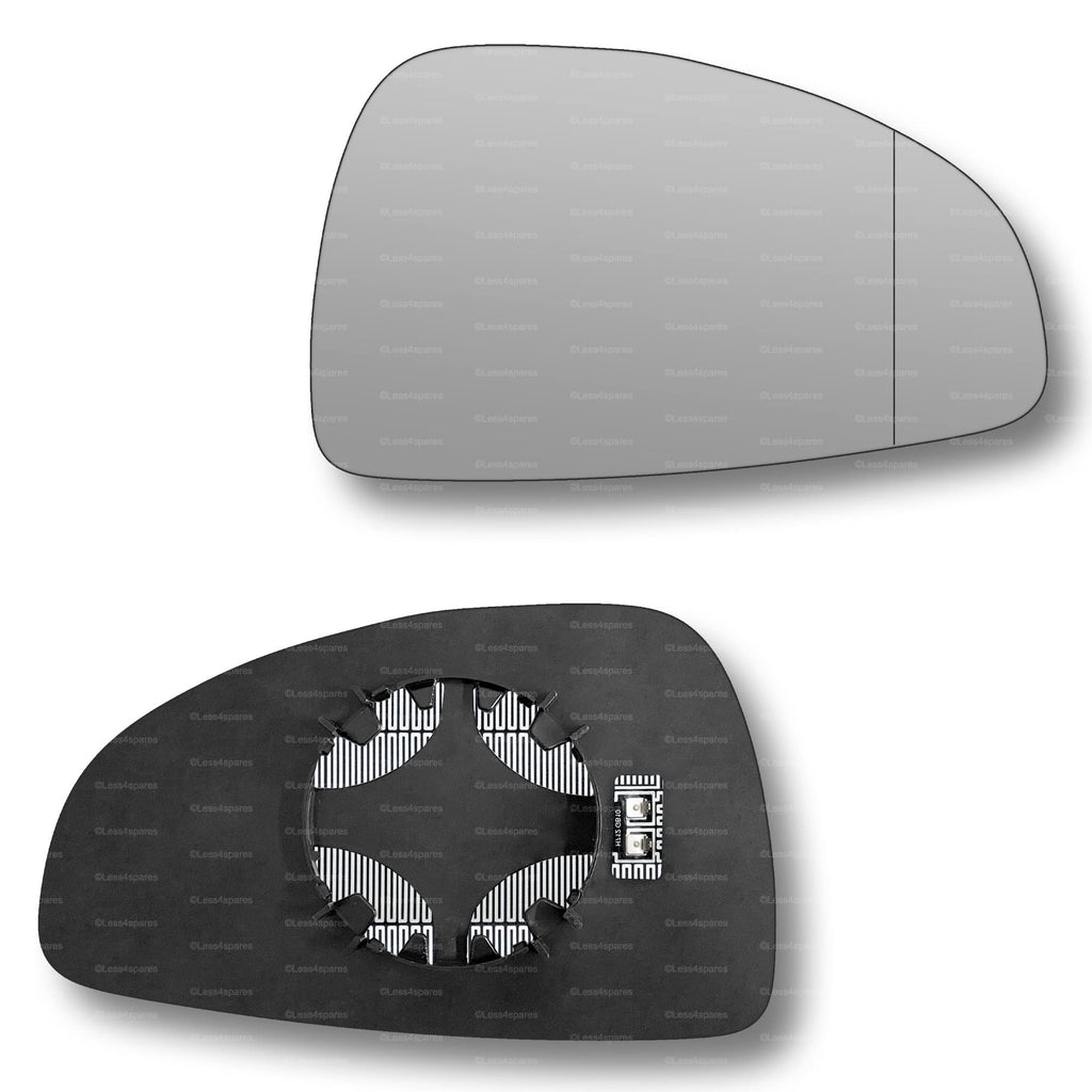 Replacement Wing Mirror Glass Right for Audi TT 2006-2014 Clip-On Driver Off side Heated with Blind Spot