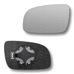 Replacement Wing Mirror Glass Left for VW Lupo 1998-2005 Clip-On Passenger Near Side N/S Heated Convex