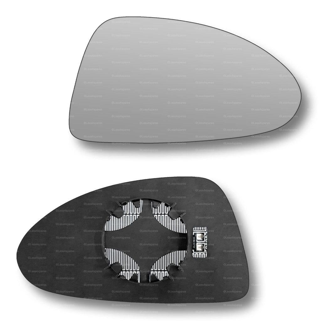 Replacement Wing Mirror Glass Right for Vauxhall Corsa 2014-2020 Clip-On Driver Off side Heated Convex