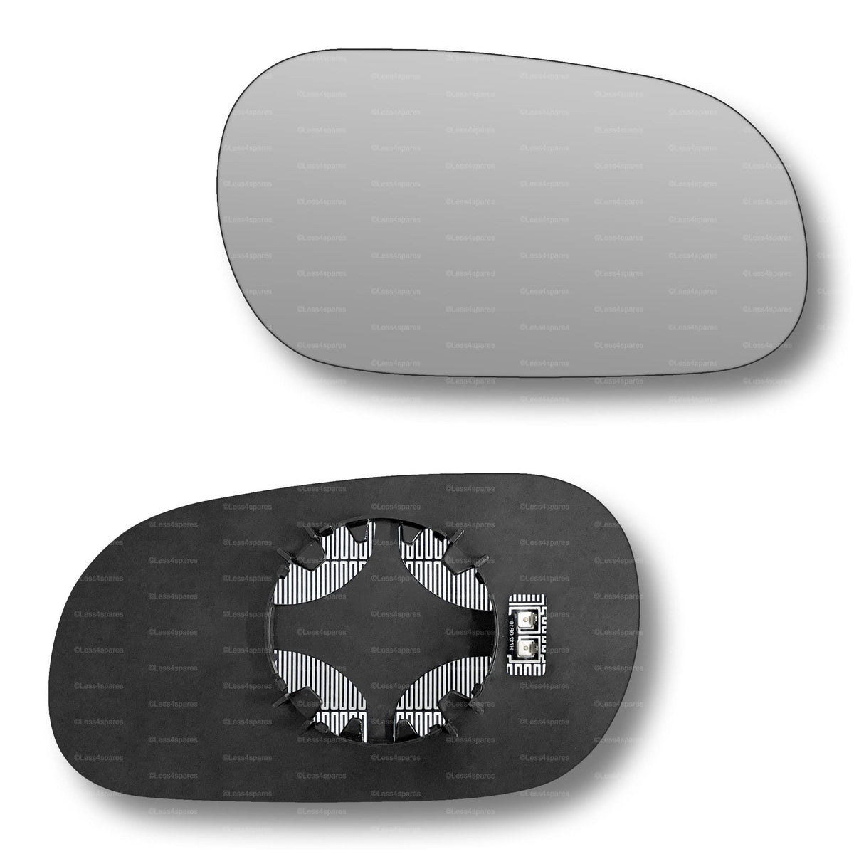 Replacement Wing Mirror Glass Right for Mitsubishi Carisma 1995-2006 Clip-On Driver Off side Heated Convex