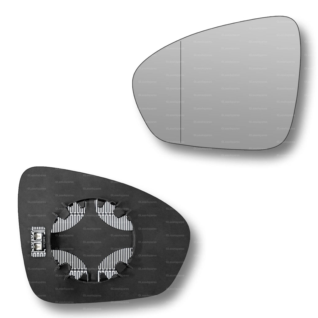 Replacement Wing Mirror Glass Left for Renault Clio 2019-2022 Clip-On Passenger Near Side N/S Heated with Blind Spot