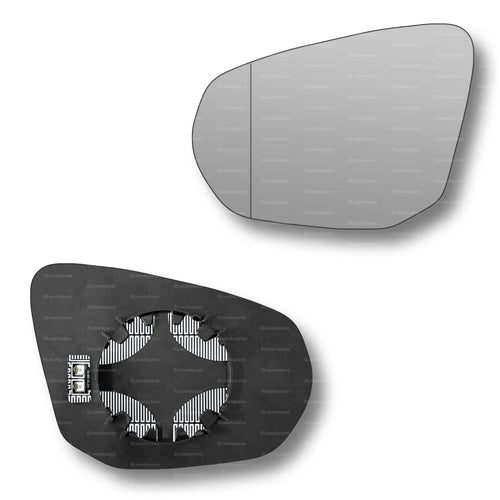 Replacement Wing Mirror Glass Left for Audi Q2 2016-2022 Clip-On Passenger Near Side N/S Heated with Blind Spot