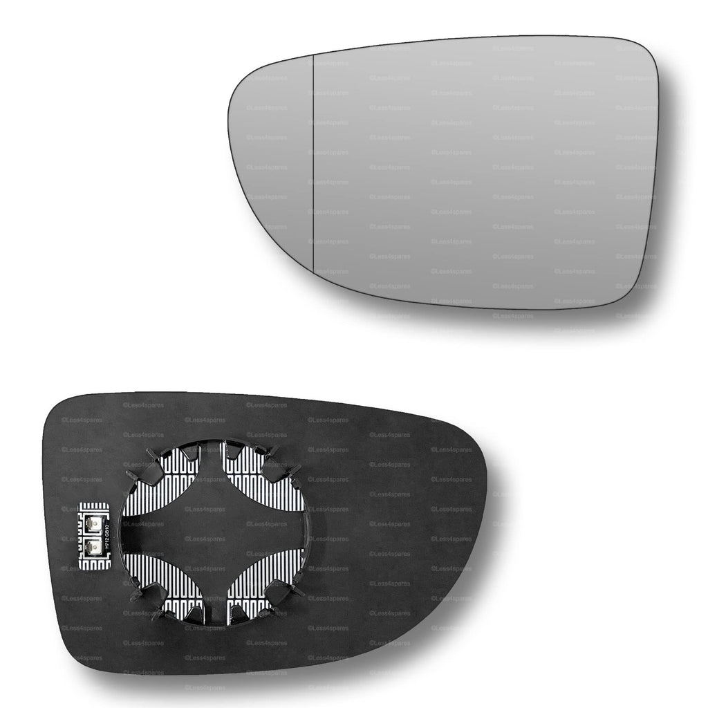 Replacement Wing Mirror Glass Left for Renault Clio 2012-2019 Clip-On Passenger Near Side N/S Heated with Blind Spot