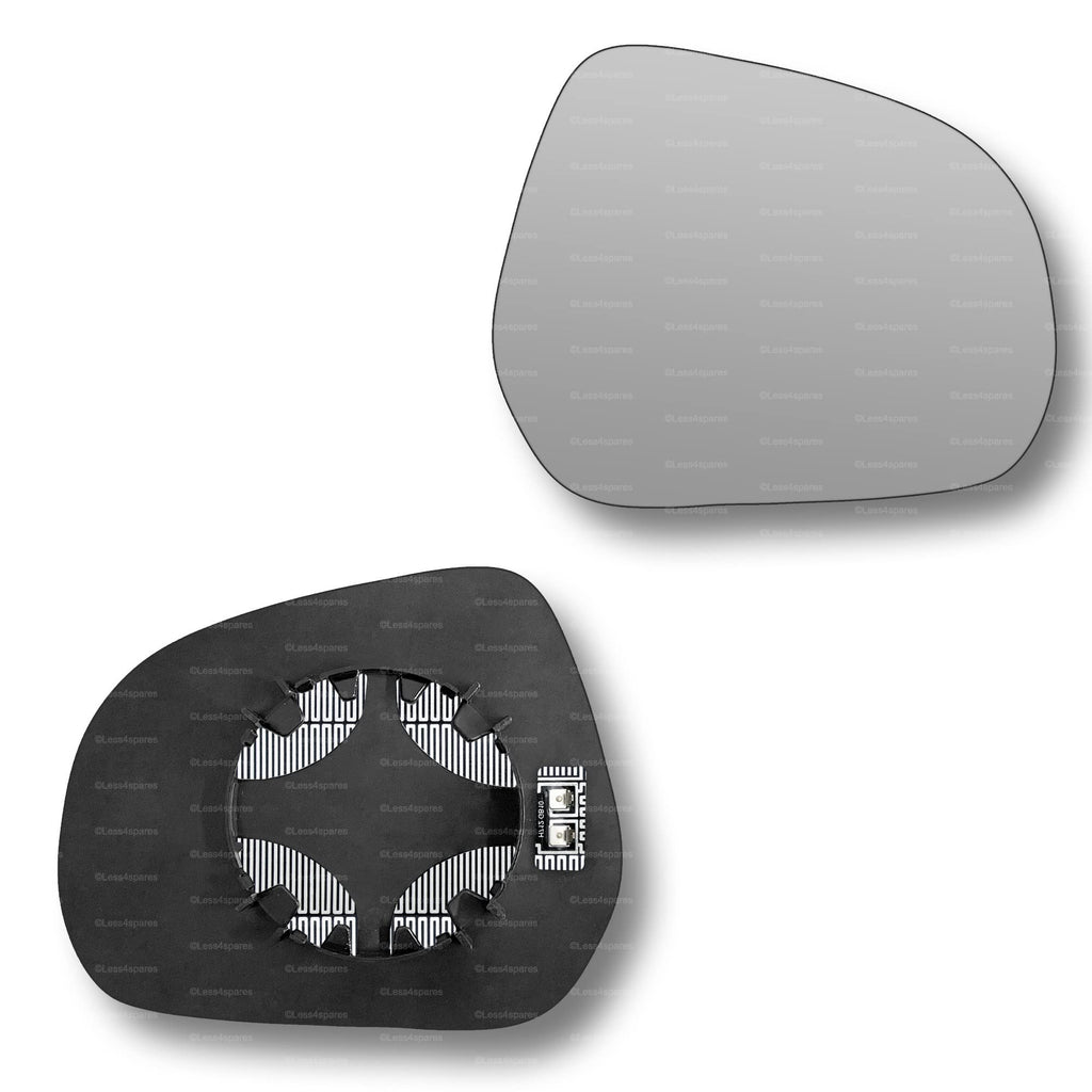 Replacement Wing Mirror Glass Right for Vauxhall Agila 2008-2015 Clip-On Driver Off side Heated Convex