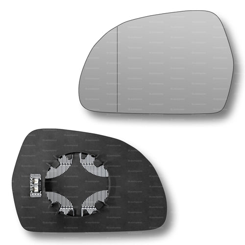 Replacement Wing Mirror Glass Left for Audi A4 2008-2009 Clip-On Passenger Near Side N/S Heated with Blind Spot