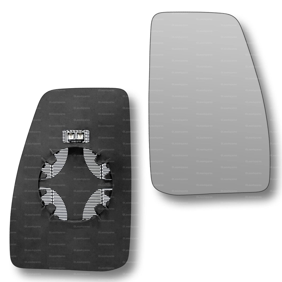 Replacement Wing Mirror Glass Right for Ford Transit Custom 2012-2022 Clip-On Driver Off side Heated Convex