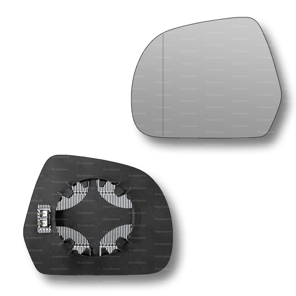 Replacement Wing Mirror Glass Left for Nissan Micra 2010-2017 Clip-On Passenger Near Side N/S Heated with Blind Spot