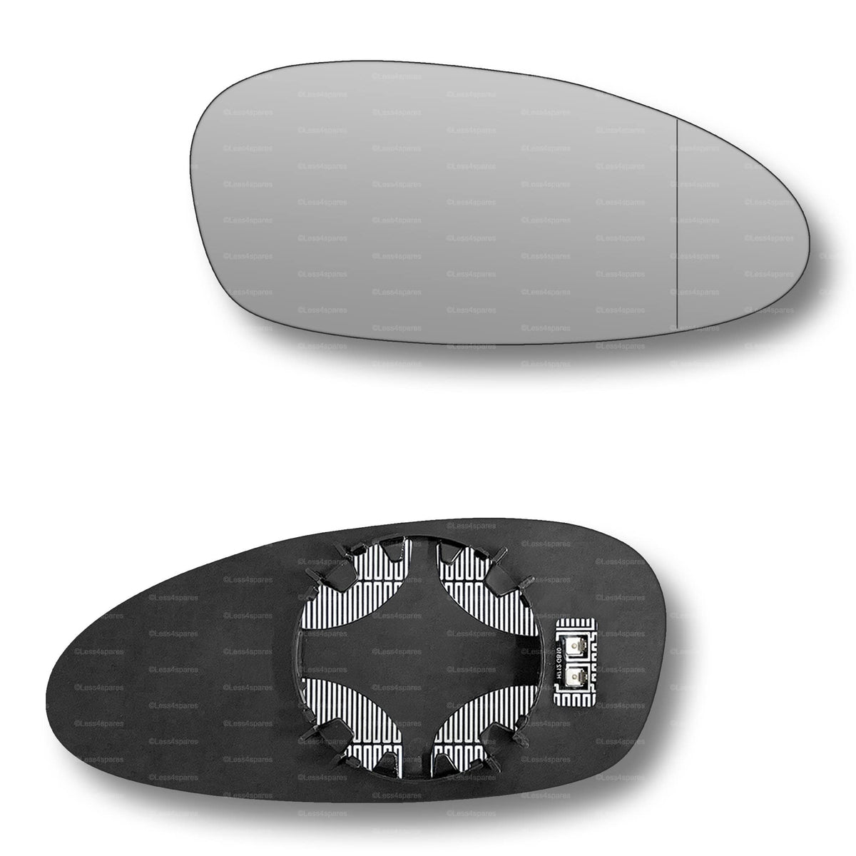 Replacement Wing Mirror Glass Right for Porsche Cayman 2005-2009 Clip-On Driver Off side Heated with Blind Spot