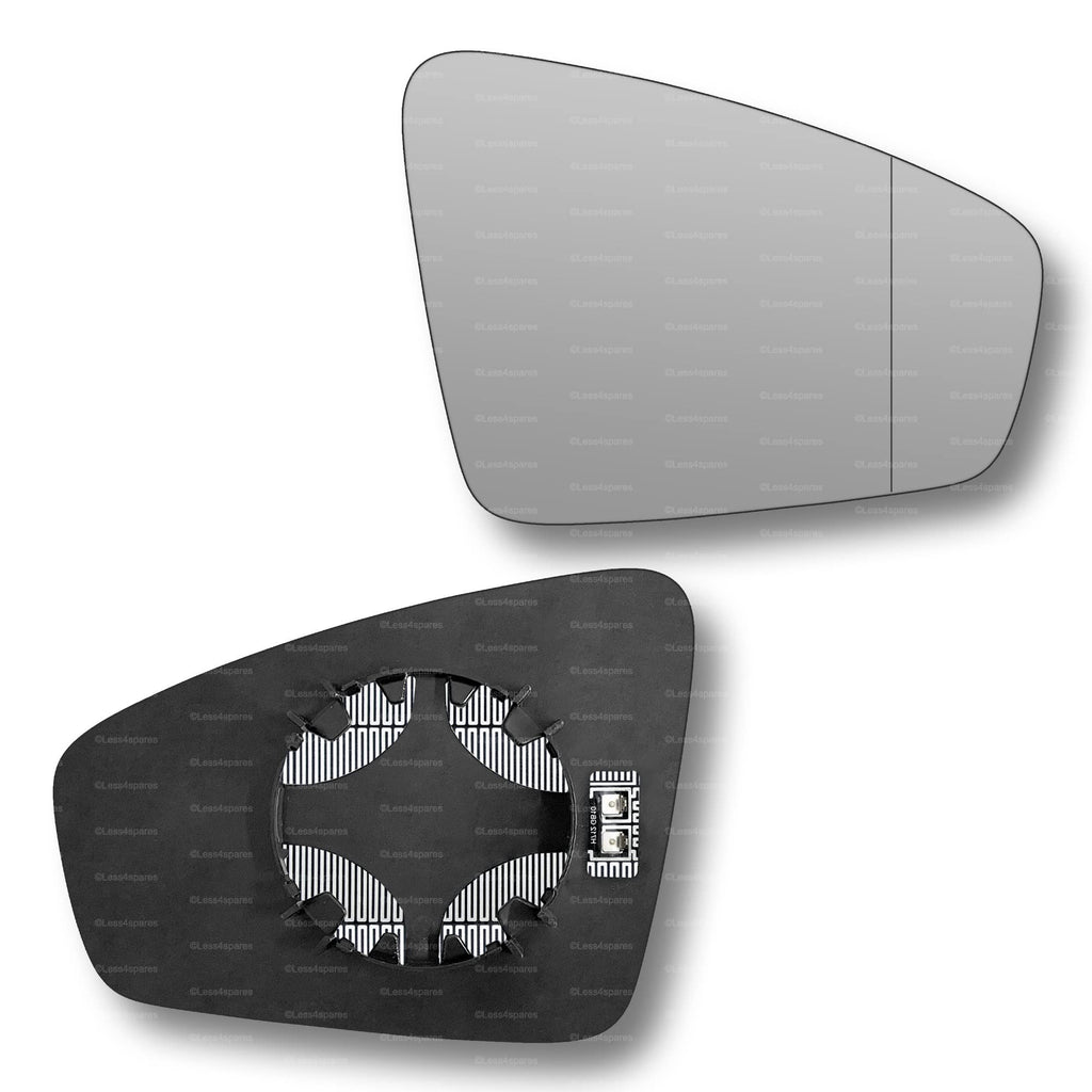 Replacement Wing Mirror Glass Right for VW Tiguan 2016-2022 Clip-On Driver Off side Heated with Blind Spot