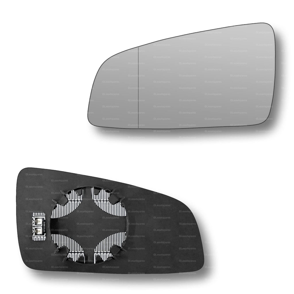 Replacement Wing Mirror Glass Left for Vauxhall Zafira 2005-2009 Clip-On Passenger Near Side N/S Heated with Blind Spot