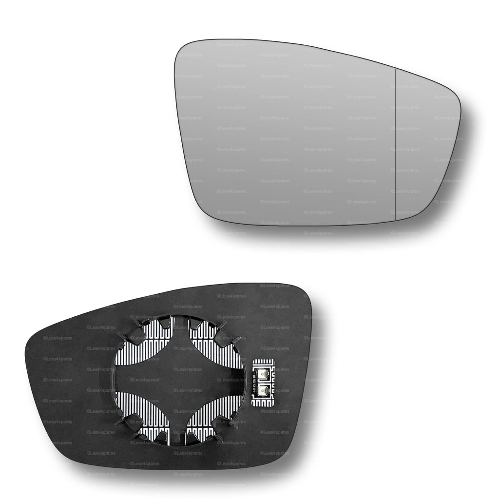 Replacement Wing Mirror Glass Right for Seat Mii 2011-2021 Clip-On Driver Off side Heated with Blind Spot