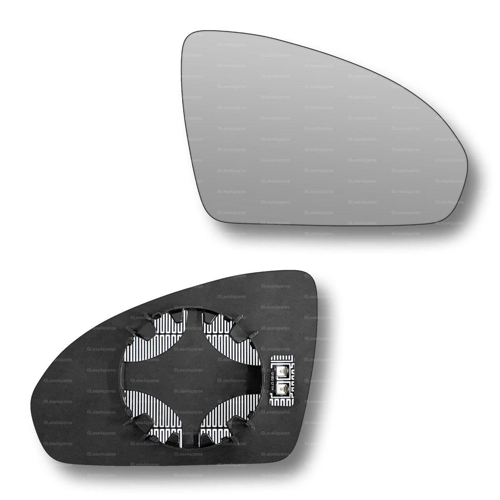 Replacement Wing Mirror Glass Right for Smart Fortwo 2007-2014 Clip-On Driver Off side Heated Convex