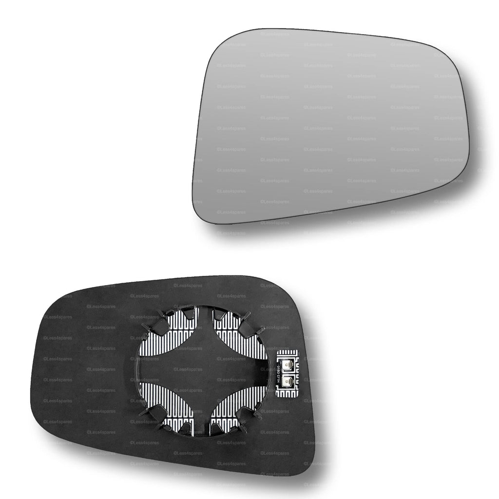 Replacement Wing Mirror Glass Right for Mitsubishi Shogun Pinin 1999-2007 Clip-On Driver Off side Heated Convex