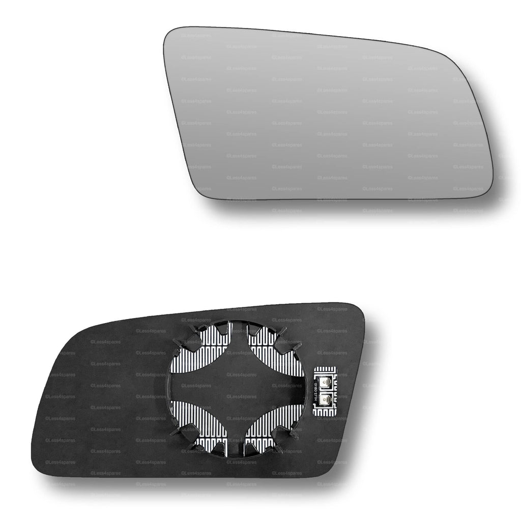 Replacement Wing Mirror Glass Right for BMW 5 Series 6 Series 2003-2010 Clip-On Driver Off side Heated Convex