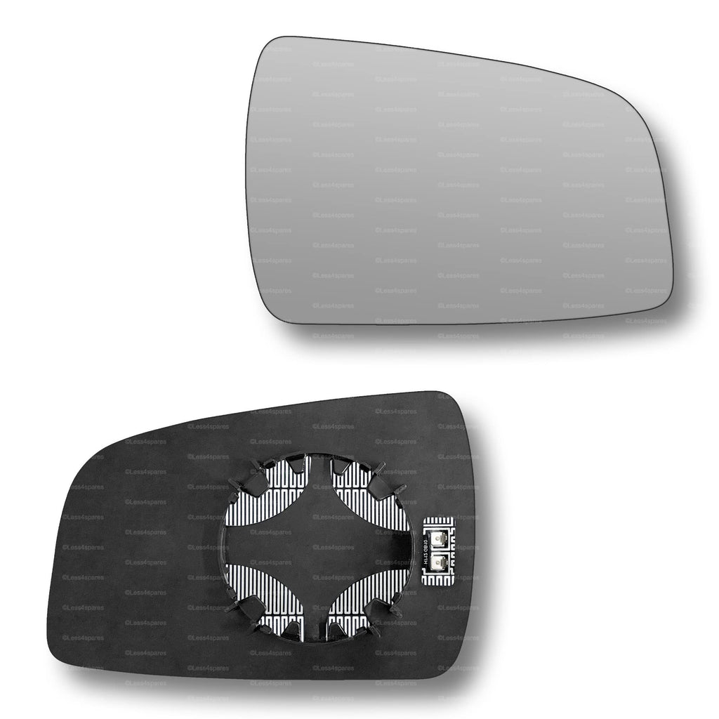 Replacement Wing Mirror Glass Right for Vauxhall Zafira 2009-2014 Clip-On Driver Off side Heated Convex