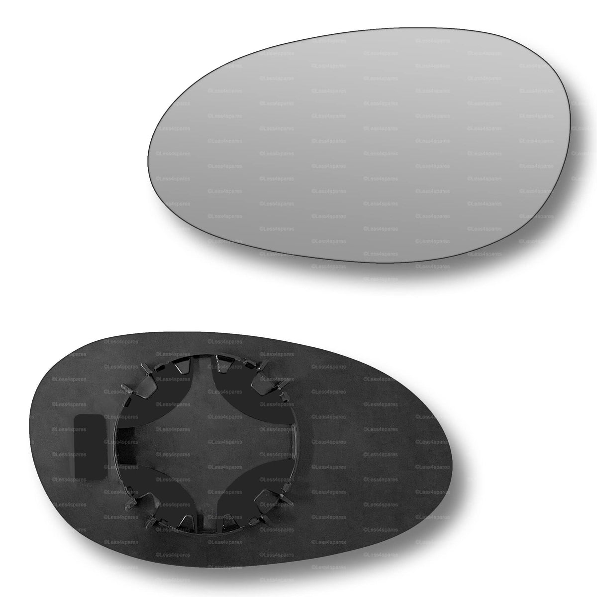 Replacement Wing Mirror Glass Left for Smart City Coupe, Fortwo, Roadster 1998-2007 Clip-On Passenger Near Side N/S Convex