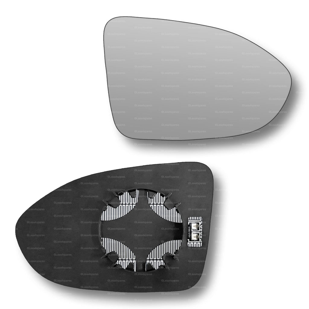 Replacement Wing Mirror Glass Right for VW Golf 2020-2022 Clip-On Driver Off side Heated Convex