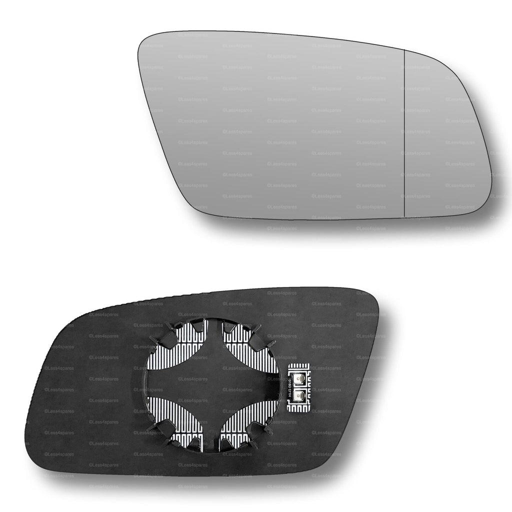 Replacement Wing Mirror Glass Right for Audi A3 2000-2003 Clip-On Driver Off side Heated with Blind Spot