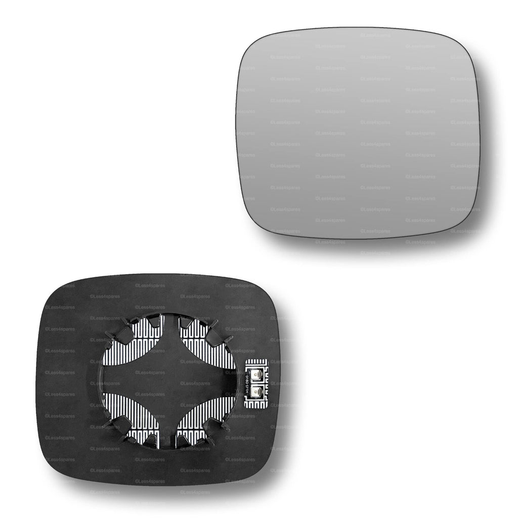 Replacement Wing Mirror Glass Right for Vauxhall Frontera 1998-2004 Clip-On Driver Off side Heated Convex