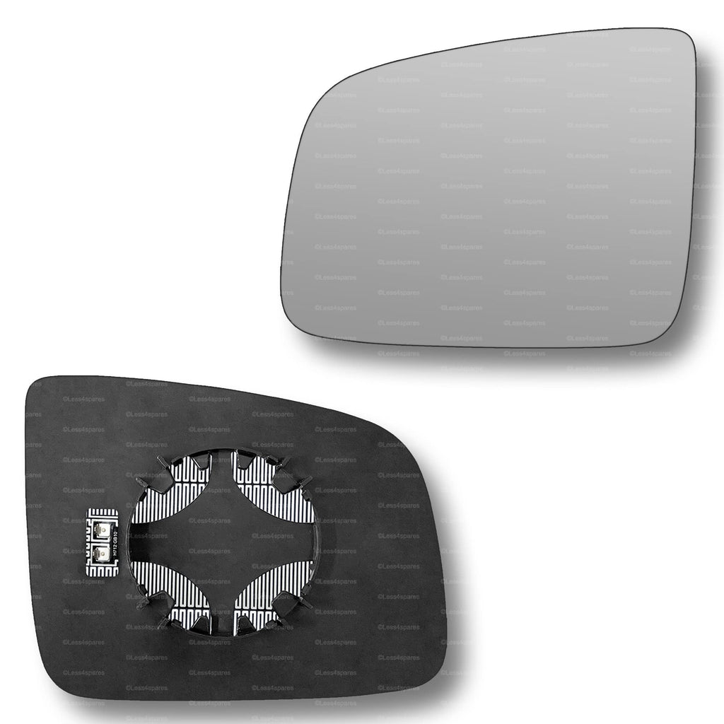 Replacement Wing Mirror Glass Left for Mercedes Viano 2010-2014 Clip-On Passenger Near Side N/S Heated Convex