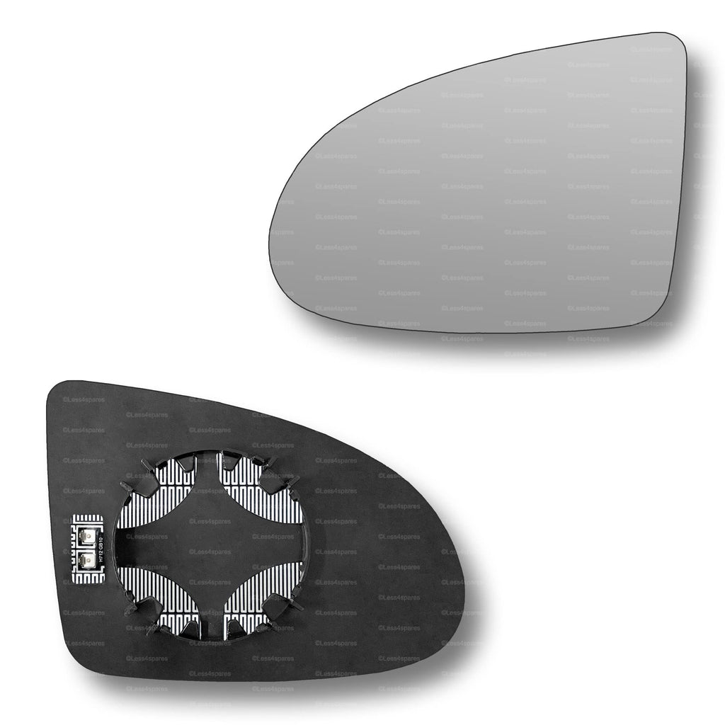 Replacement Wing Mirror Glass Left for Audi A2 1999-2005 Clip-On Passenger Near Side N/S Heated Convex