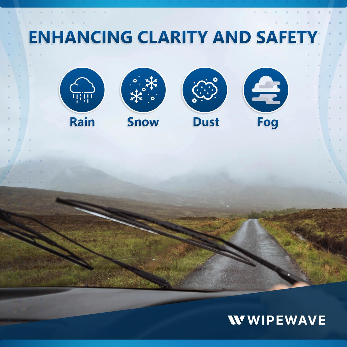 WipeWave Windscreen Wiper Blades for Nissan Primera 2002-2008 Hatchback, Saloon, Estate, 26" 19" Front U-Hook - image 5