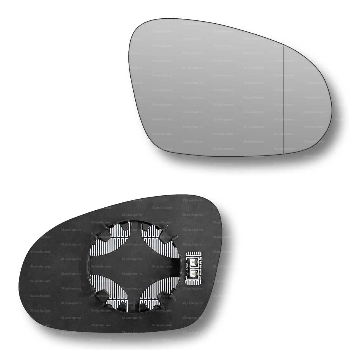 Replacement Wing Mirror Glass Right for Skoda Superb 2006-2008 Clip-On Driver Off side Heated with Blind Spot