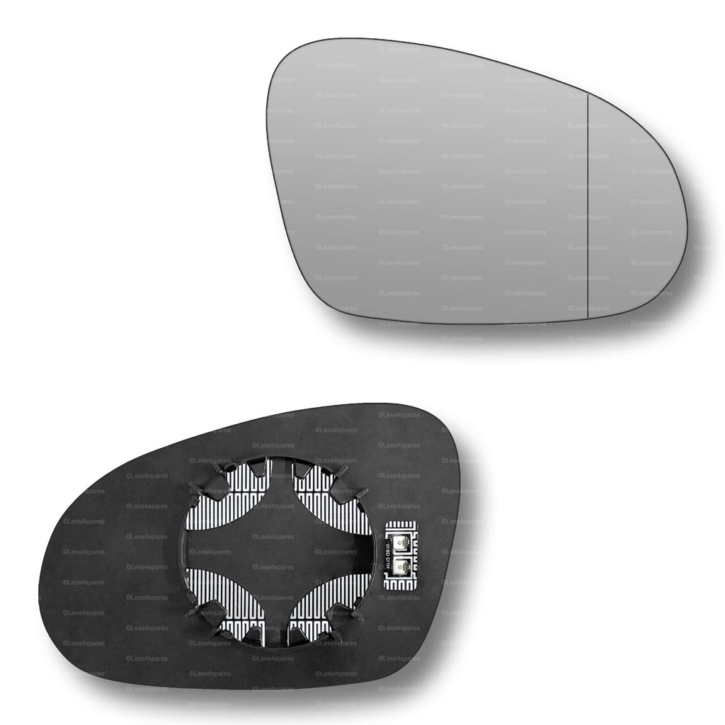 Replacement Wing Mirror Glass Right for VW Golf Plus 2004-2014 Clip-On Driver Off side Heated with Blind Spot