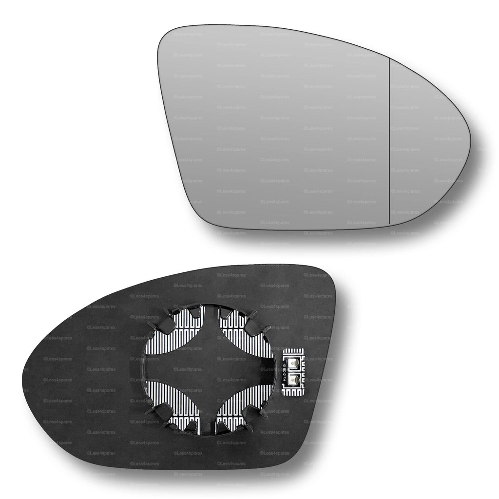 Replacement Wing Mirror Glass Right for Vauxhall Insignia 2017-2022 Clip-On Driver Off side Heated with Blind Spot
