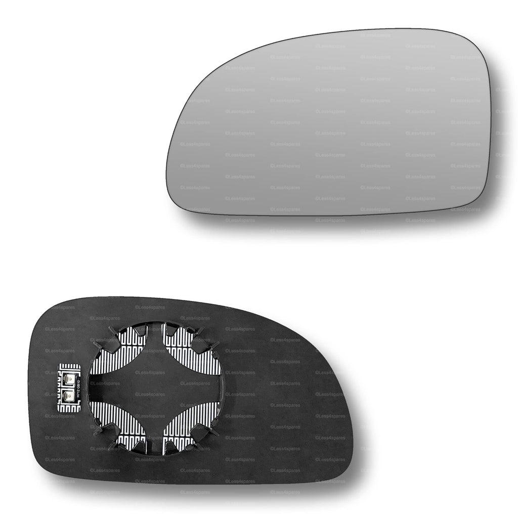 Replacement Wing Mirror Glass Left for Daewoo Chevrolet Tacuma 2000-2008 Clip-On Passenger Near Side N/S Heated Convex