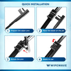 WipeWave Windscreen Wiper Blades for Alfa Romeo Spider 2006-2011 Convertible, 22" 18" Front Side pin - image 6