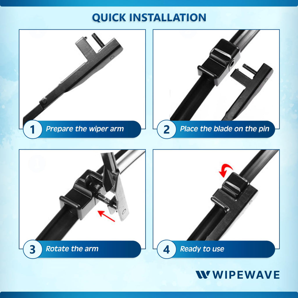 WipeWave Windscreen Wiper Blades for BMW X5 2007-2012 SUV, 24" 20" Front Side pin - image 6