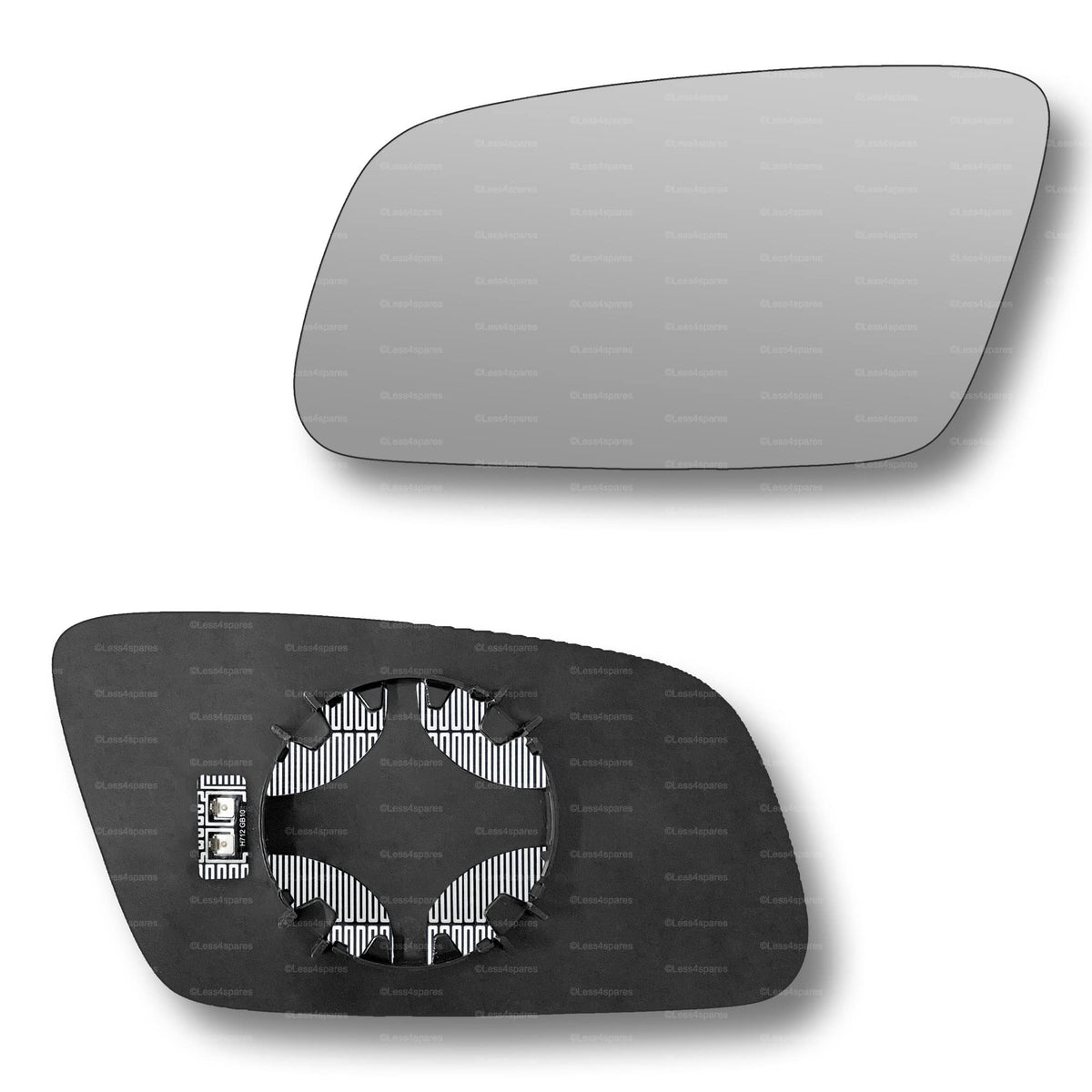 Replacement Wing Mirror Glass Left for Audi A6 1999-2004 Clip-On Passenger Near Side N/S Heated Convex