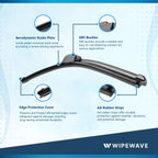 WipeWave Windscreen Wiper Blades for Hyundai Santa Fe 2006-2012 SUV, 24" 18" 14" Front & Rear U-Hook, Rear Special - image 2