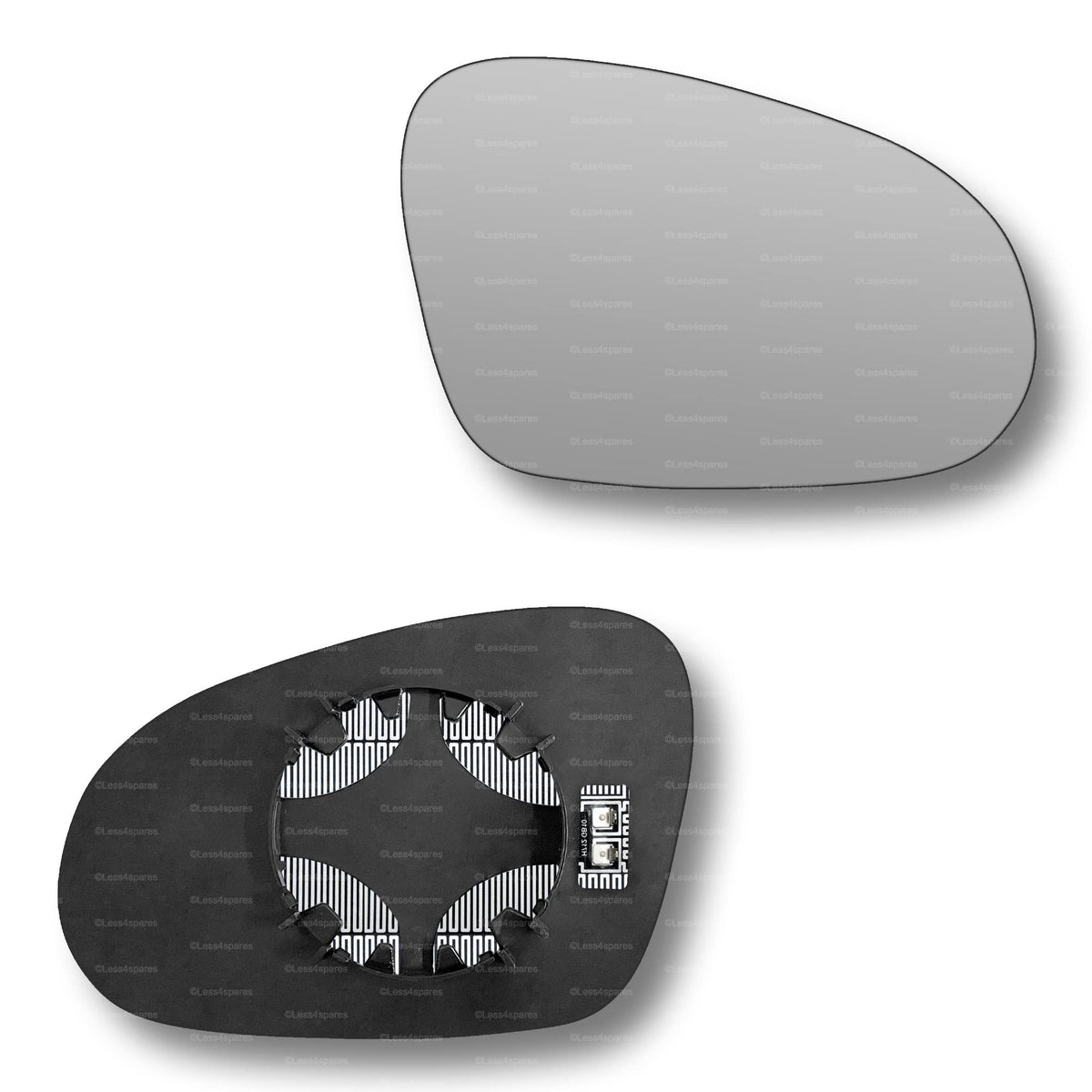 Replacement Wing Mirror Glass Right for VW Eos 2006-2008 Clip-On Driver Off side Heated Convex