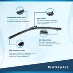 WipeWave Windscreen Wiper Blades for Volvo XC90 2011-2014 SUV, 24" 22" 14" Front and rear Pinch tap, Rear Special - image 6