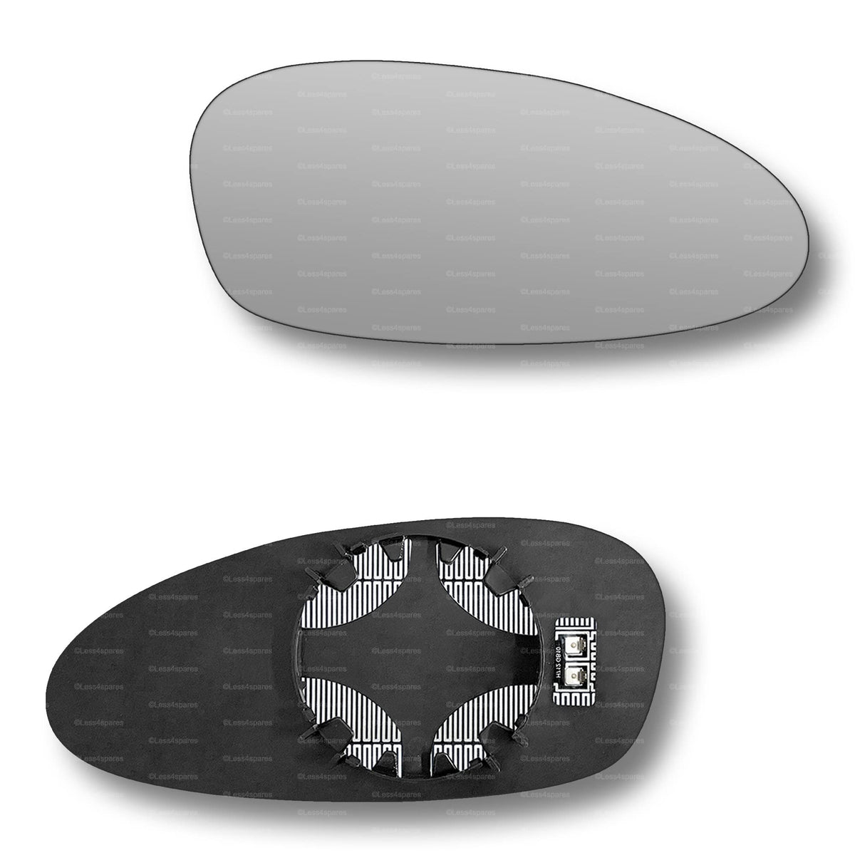 Replacement Wing Mirror Glass Right for Porsche 911 2005-2008 Clip-On Driver Off side Heated Convex