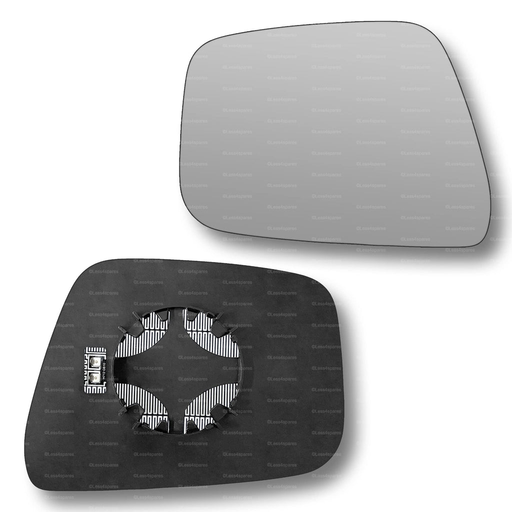 Replacement Wing Mirror Glass Left for Nissan Navara 2007-2015 Clip-On Passenger Near Side N/S Heated Convex