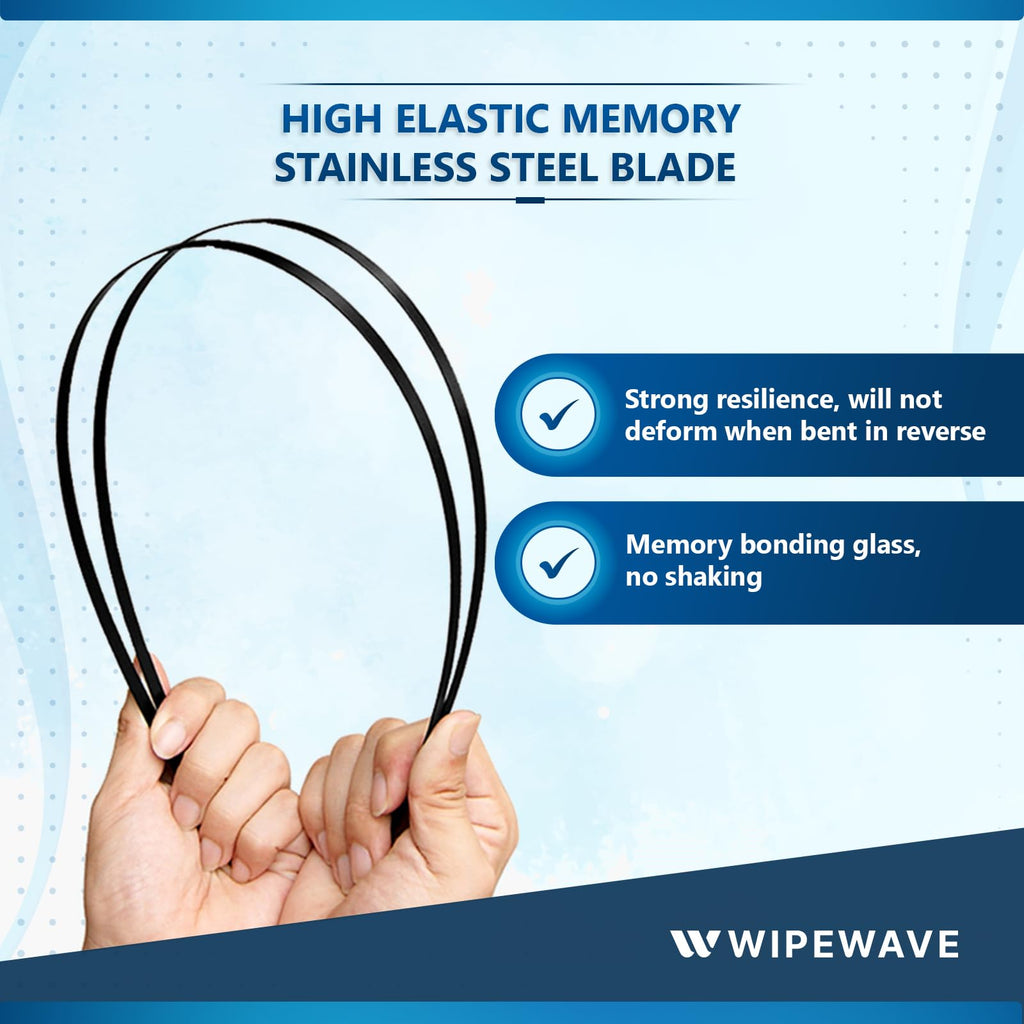 WipeWave Windscreen Wiper Blades for Mitsubishi Lancer Sportback 2008-2016 Hatchback, 24" 18" Front U-Hook - image 3