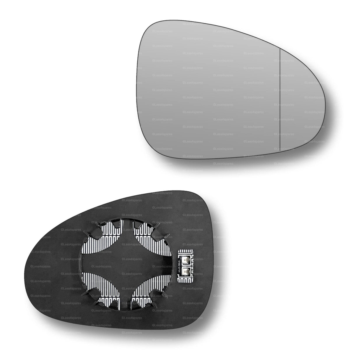 Replacement Wing Mirror Glass Right for VW Touareg 2010-2017 Clip-On Driver Off side Heated with Blind Spot
