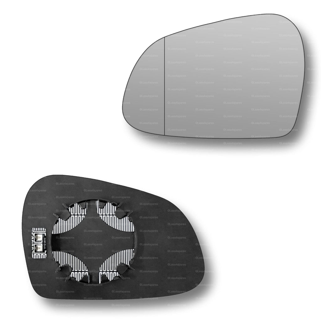 Replacement Wing Mirror Glass Left for Hyundai i10 2013-2019 Clip-On Passenger Near Side N/S Heated with Blind Spot