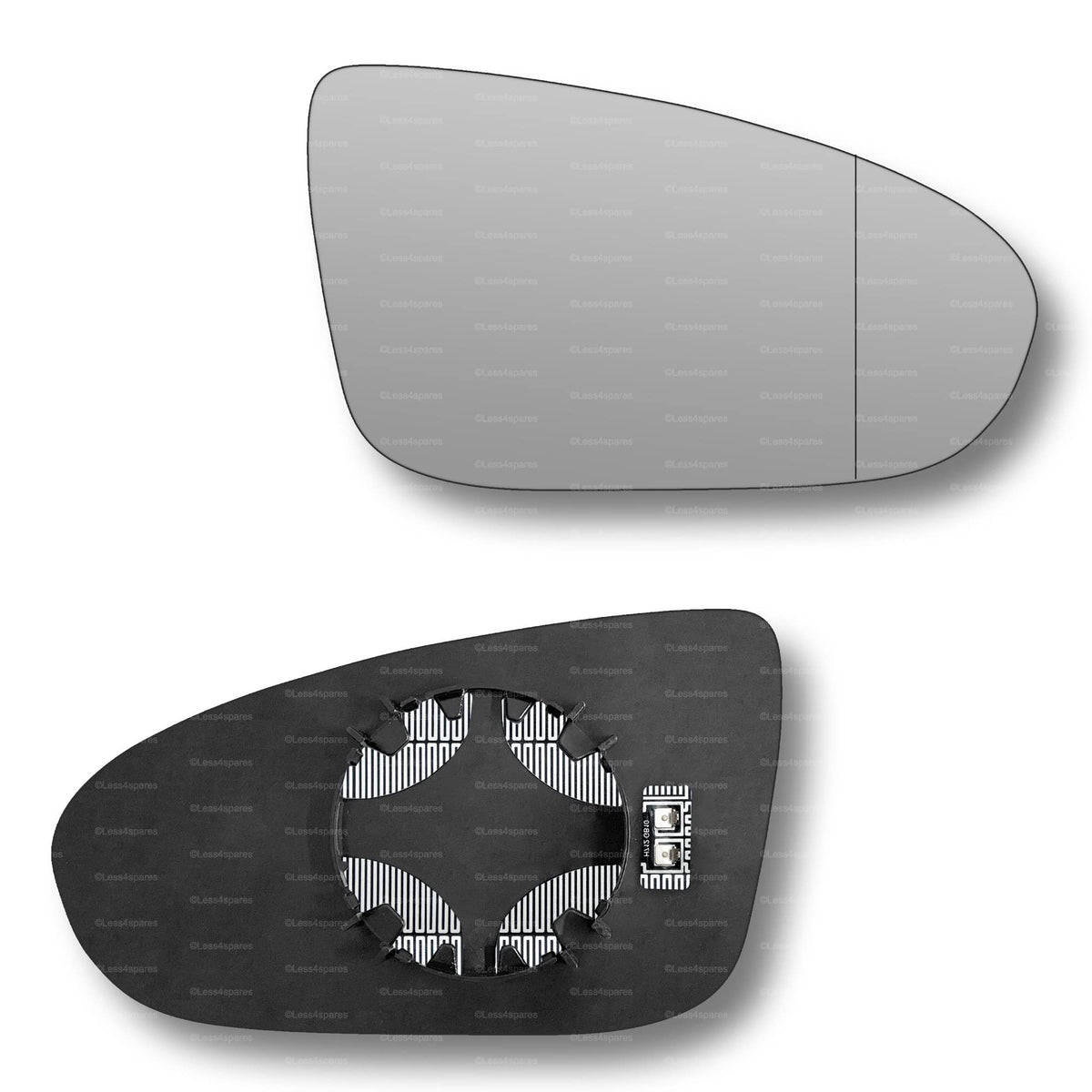 Replacement Wing Mirror Glass Right for Vauxhall Meriva 2010-2017 Clip-On Driver Off side Heated with Blind Spot